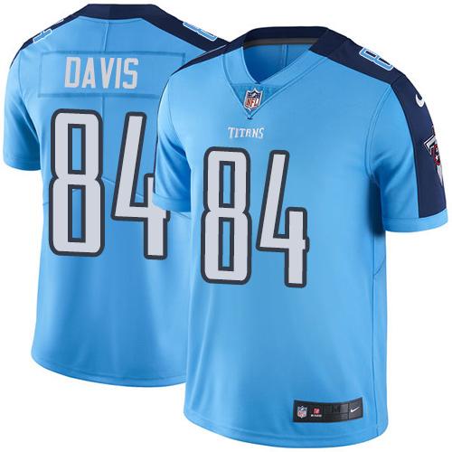 Nike Titans #84 Corey Davis Light Blue Youth Stitched NFL Limited Rush Jersey - Click Image to Close